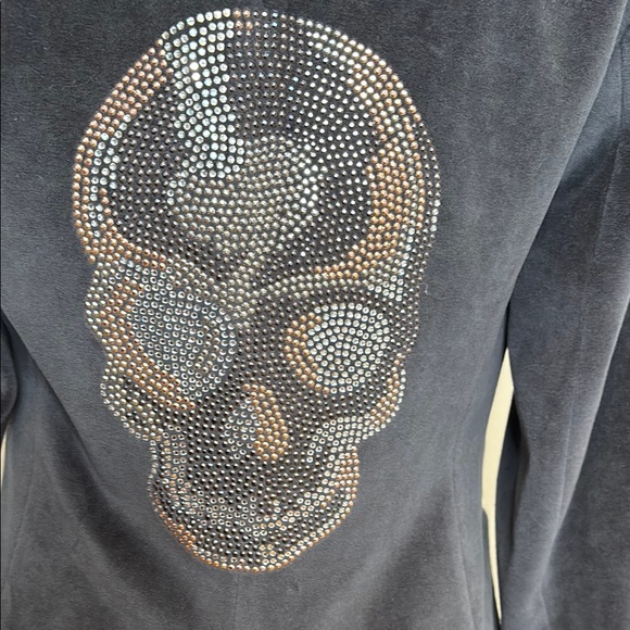 Hipchik Couture Rhinestone Dark Gray Skull Blazer –  Size 8 NWT - Picture 3 of 13